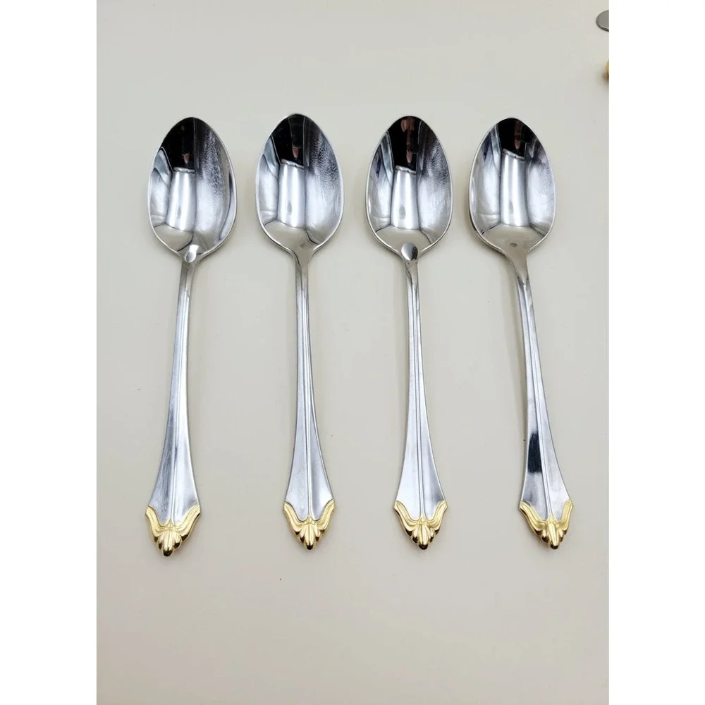 Oneida Community Golden Affection Flatware Set Gold Electroplate Stainless 20pc